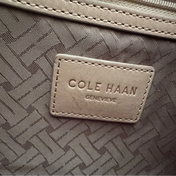 Cole Haan Genevieve Tan Woven Tote EUC - Picture 10 of 13